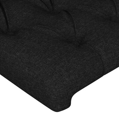 vidaXL sengegavl med kanter 83x16x118/128 cm stof sort