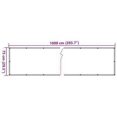 vidaXL altanafskærmning 1000x75 cm PVC plantedesign grøn