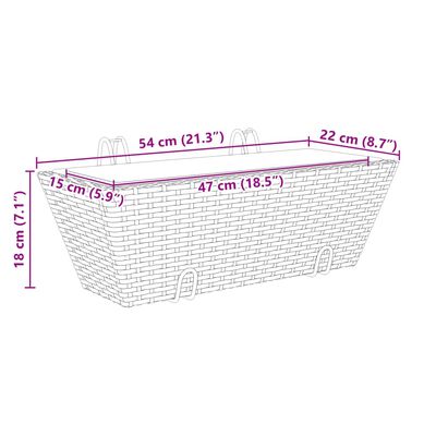 vidaXL plantekasser med kroge 2 stk. polyrattan brun