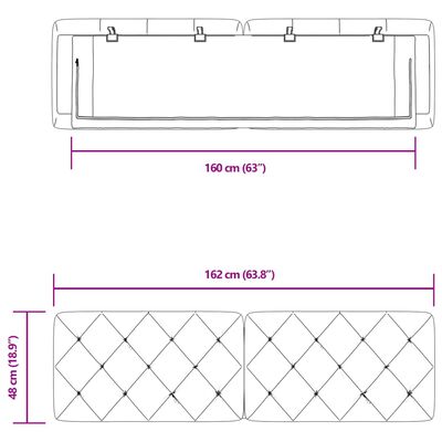 vidaXL gavlpude 160 cm velour mørkegrå