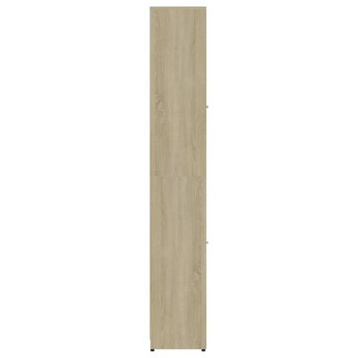 vidaXL badeværelsesskab 30x30x183,5 cm konstrueret træ sonoma-eg