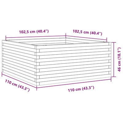 vidaXL plantekasse 110x110x46 cm imprægneret fyrretræ