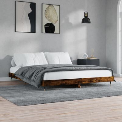 vidaXL sengeramme 140x200 cm uden madras konstrueret træ røget eg