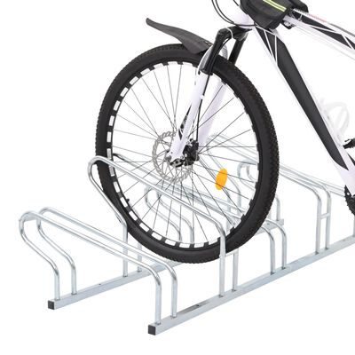 vidaXL cykelstativ til 5 cykler fritstående galvaniseret stål