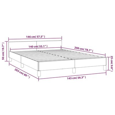 vidaXL sengeramme uden madras 140x200 cm stof mørkebrun