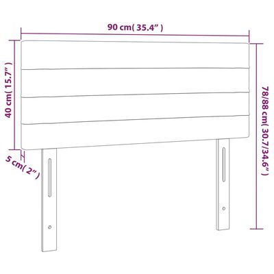 vidaXL sengegavl 90x5x78/88 cm stof lysegrå