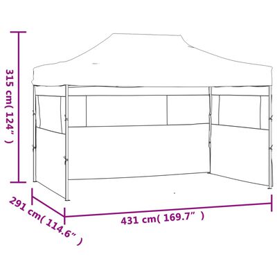 vidaXL foldbart telt med 3 vægge 3x4,5 m cremefarvet