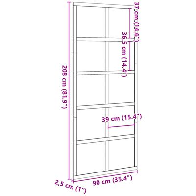 vidaXL skydedør 90x208 cm massivt fyrretræ hvid