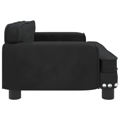 vidaXL sofa til børn 70x45x30 cm fløjl sort