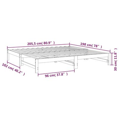 vidaXL daybed med udtræk 2x(100x200) cm massivt fyrretræ grå