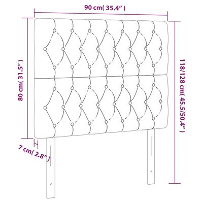 vidaXL sengegavle 2 stk. 90x7x78/88 cm stof sort