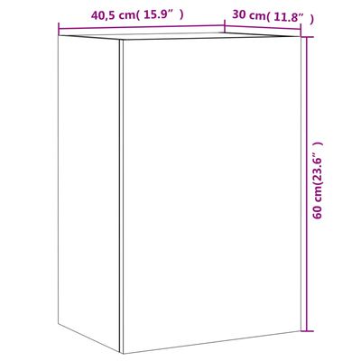 vidaXL tv-borde til væg 2 stk. 40,5x30x60 cm konstrueret træ brunt eg