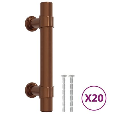 vidaXL skabshåndtag 20 stk. 64 mm rustfrit stål bronzefarvet