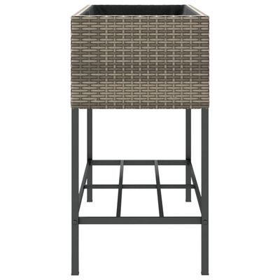 vidaXL plantekasser 2 stk. med hylde 90x40x75 cm polyrattan grå