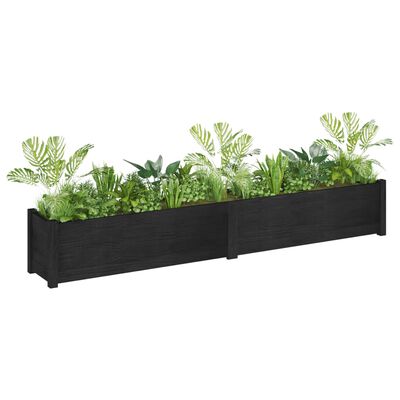 vidaXL plantekasser 2 stk. 200x31x31 cm massivt fyrretræ sort