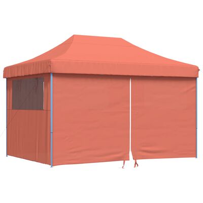 vidaXL foldbart pop-up festtelt med 4 sidevægge terracotta