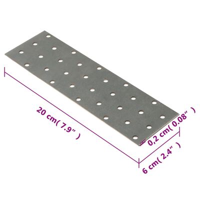 vidaXL perforerede plader 40 stk. 2 mm 200x60 mm galvaniseret stål