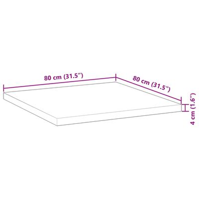 vidaXL bordplade 80x80x4 cm firkantet massivt akacietræ