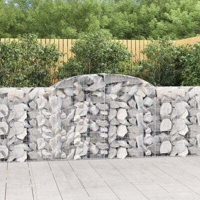 vidaXL buede gabionkurve 6 stk. 300x30x100/120 cm galvaniseret jern