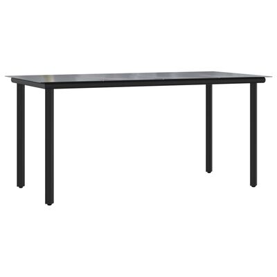 vidaXL spisebordssæt til haven 7 dele med hynder grå og sort