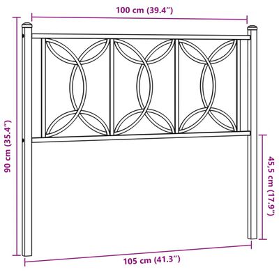 vidaXL sengegavl 100 cm metal hvid