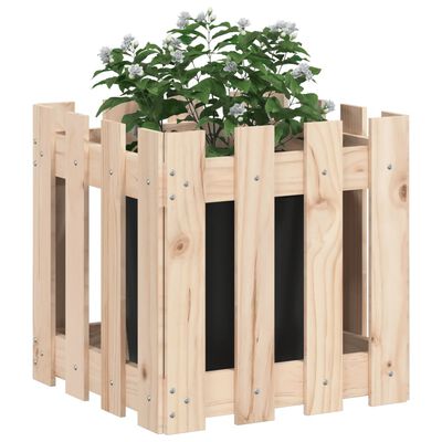 vidaXL plantekasse med stakitdesign 40x40x40 cm massivt fyrretræ