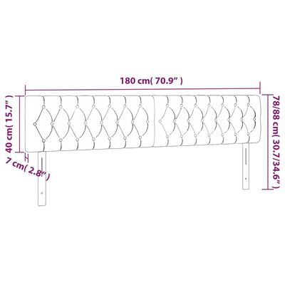 vidaXL sengegavl med LED-lys 180x7x78/88 cm stof cremefarvet