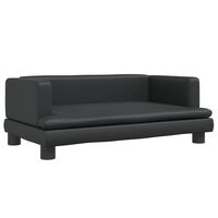 vidaXL sofa til børn 80x45x30 cm kunstlæder sort