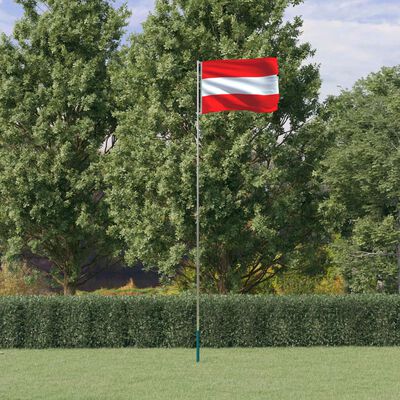 vidaXL Østrig flag og flagstang 5,55 m aluminium