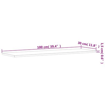 vidaXL væghylder 4 stk. 100x30x1,5 cm konstrueret træ grå sonoma-eg