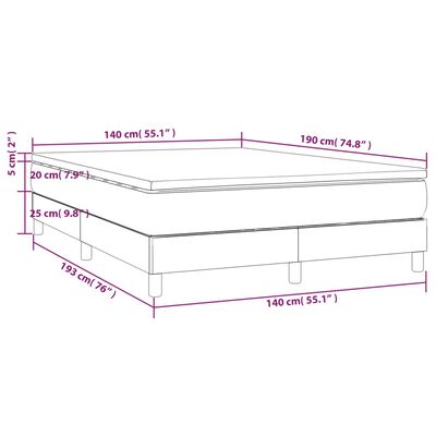 vidaXL kontinentalseng med madras 140x190 cm stof cremefarvet