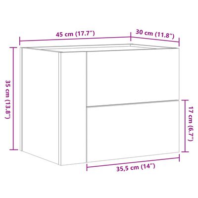 vidaXL væghængte sengeborde 2 stk. 45x30x35 cm hvid