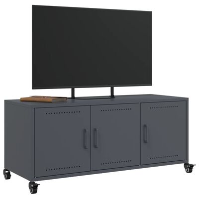 vidaXL tv-bord 100,5x39x43,5 cm koldvalset stål antracitgrå