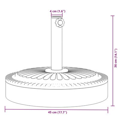 vidaXL parasolfod til Ø38/48 mm stænger 25 kg rund