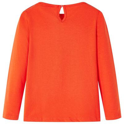 Langærmet T-shirt til børn str. 140 orange