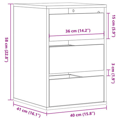 vidaXL kommode til hjørne 40x41x58 cm konstrueret træ sort