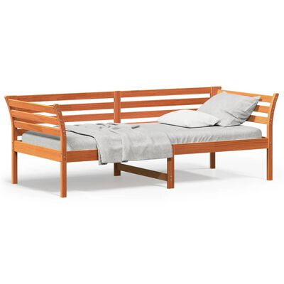 vidaXL daybed uden madras 90x200 cm massivt fyrretræ gyldenbrun