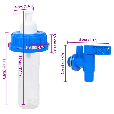 vidaXL vanddunk med tappehane og sæbedispenser 20 l plast