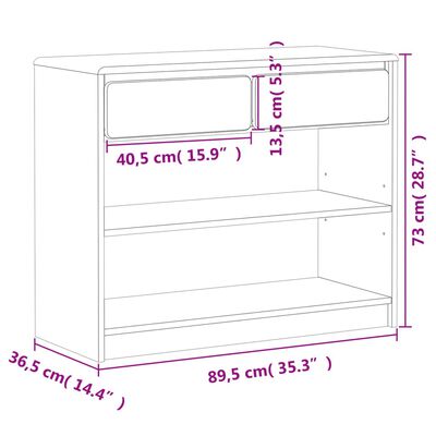 vidaXL konsolbord SAUDA 89,5x36,5x73 cm massivt fyrretræ eg