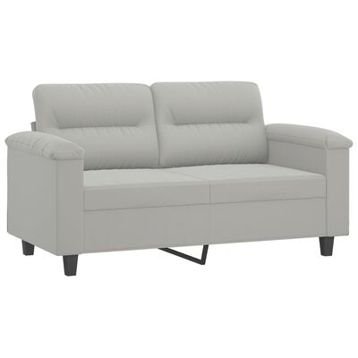 vidaXL 2-personers sofa med puder 120 cm mikrofiberstof lysegrå