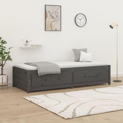 vidaXL daybed 90x190 cm Single massivt fyrretræ grå