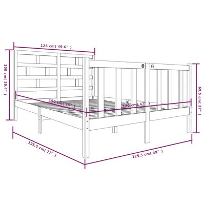 vidaXL sengeramme 120x190 cm massivt fyrretræ