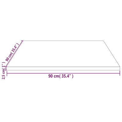 vidaXL bordplade 90x90x2,5 cm firkantet massivt fyrretræ hvid