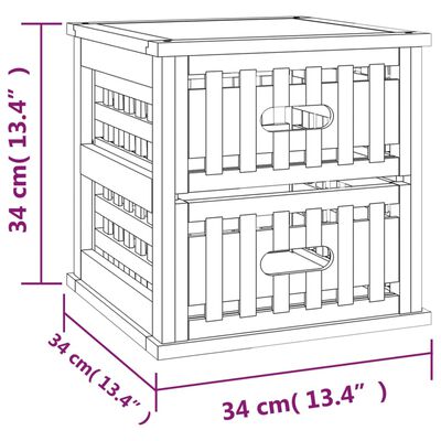 vidaXL sengeborde 2 stk. 34x34x34 cm massivt valnøddetræ