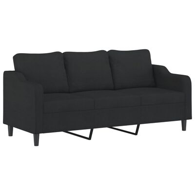 vidaXL 3-personers sofa med pyntepuder 180 cm stof sort