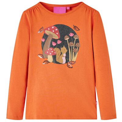 Langærmet T-shirt til børn str. 140 cm orange