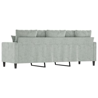 vidaXL 3-personers sofa 180 cm velour lysegrå