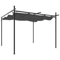 vidaXL pergola med sammenrulleligt tag 295x292x230 cm antracitgrå