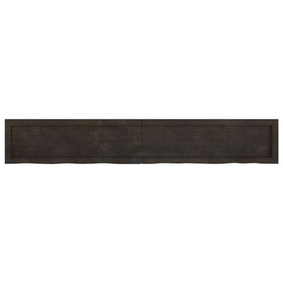 vidaXL bordplade til badeværelse 180x30x(2-6) cm massivt træ mørkebrun