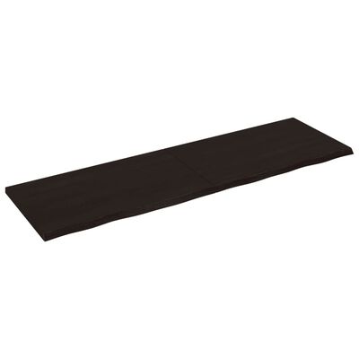 vidaXL bordplade 200x60x(2-4) cm behandlet massivt egetræ mørkebrun